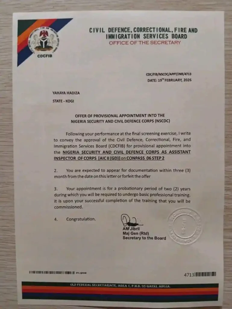 CDCFIB Fake Appointment Letter Alert