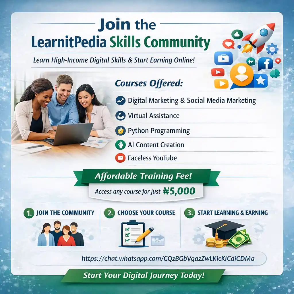 Join the LearnitPedia Skills Community and Start Learning High-Income Digital Skills