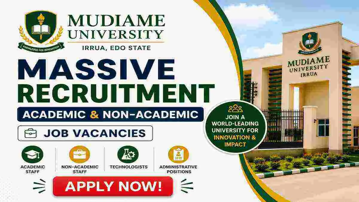 Mudiame University Recruitment 2026