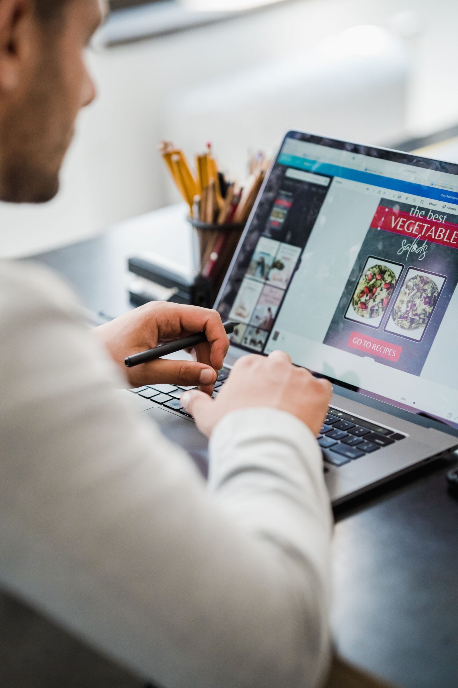Creative digital design work on a laptop
